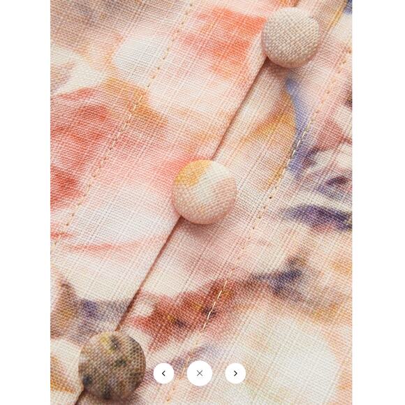 Commense Belted Balloon Sleeve Floral Dress Sz S - Picture 2 of 4